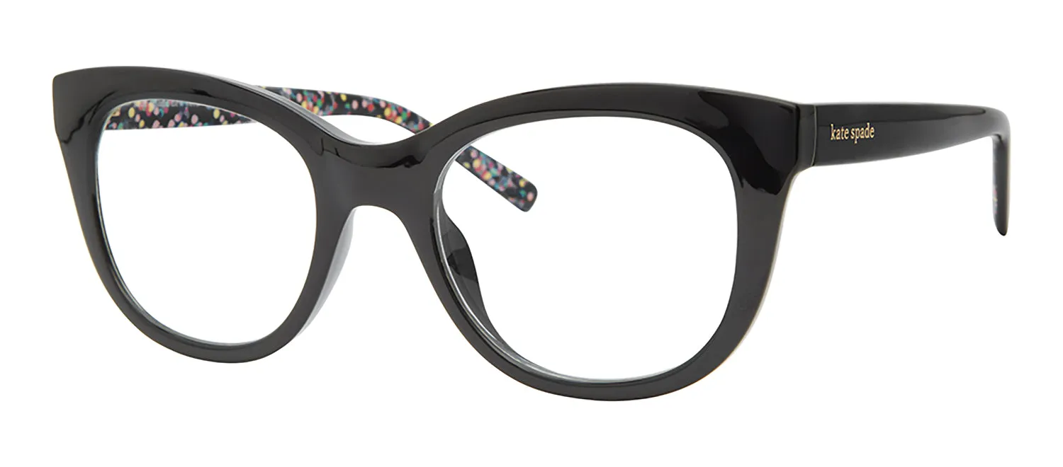Kate Spade KS Odessa/BB 807 Oval Plastic Black Readers with Clear Blue Block Coating Lens sold by Gaffos