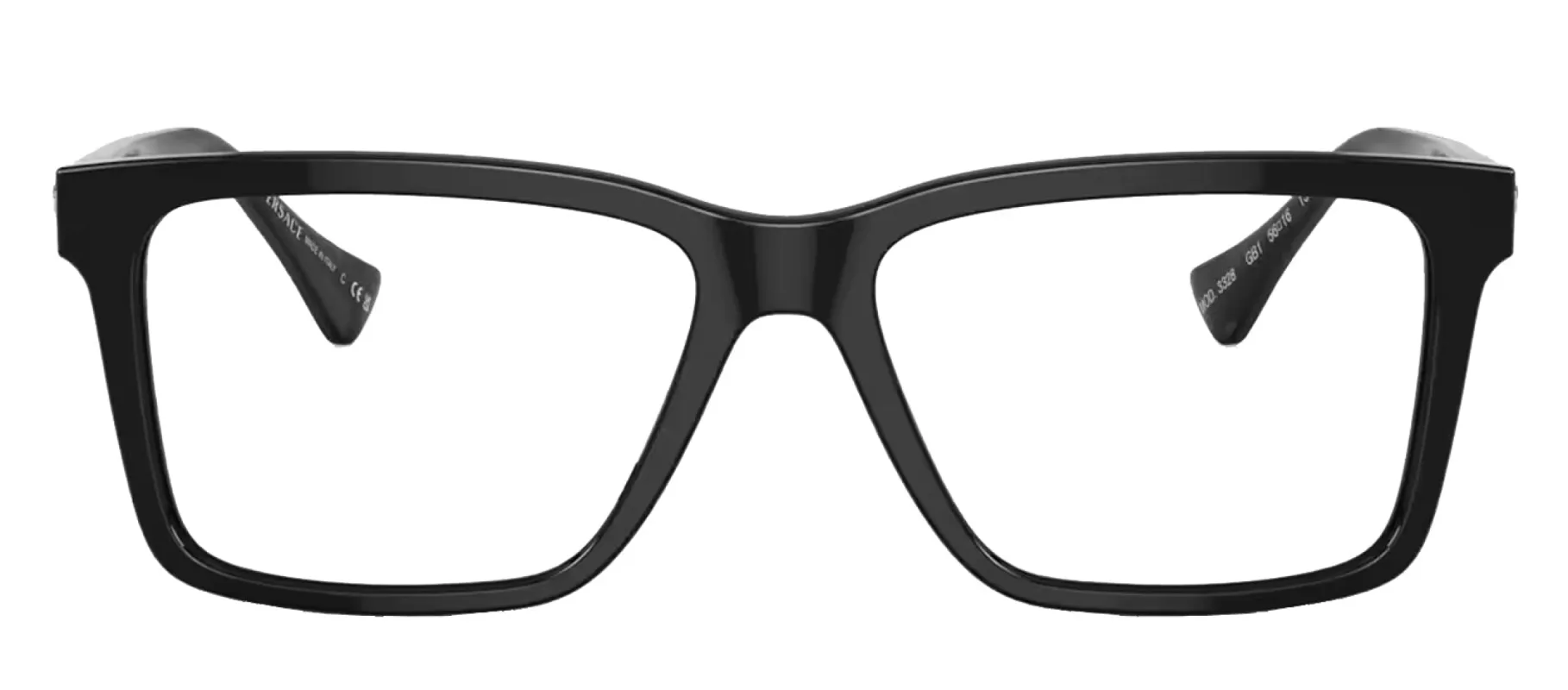Versace VE 3328 GB1 Rectangle Plastic Black Eyeglasses with Logo Stamped Demo Lenses sold by Gaffos