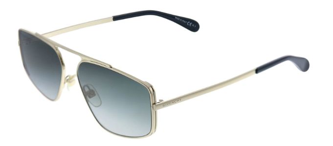 Givenchy GV 7127 J5G 9O Rectangle Metal Gold Sunglasses with Grey Gradient Lens sold by Gaffos