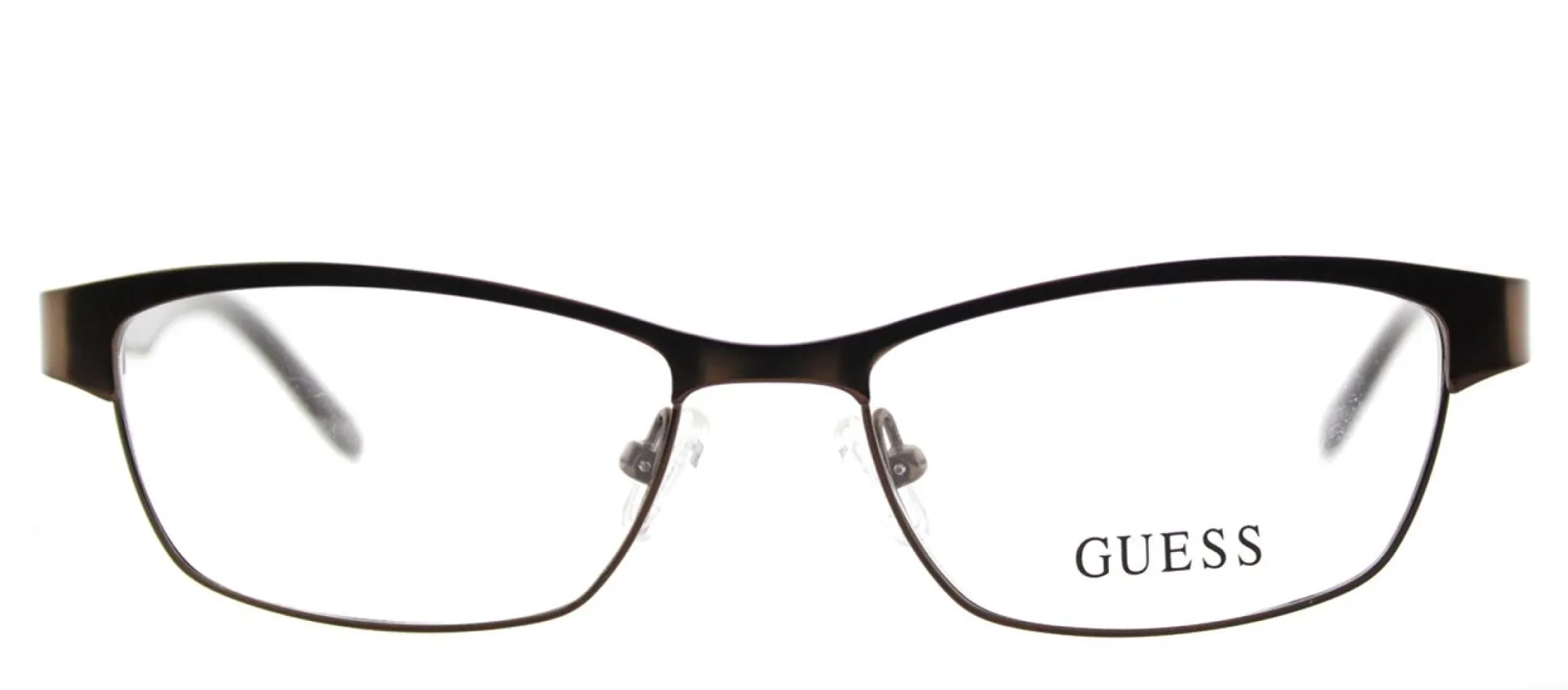 Guess GU 2420 049 Cat-Eye Metal Brown Eyeglasses with Demo Lens made by Gaffos