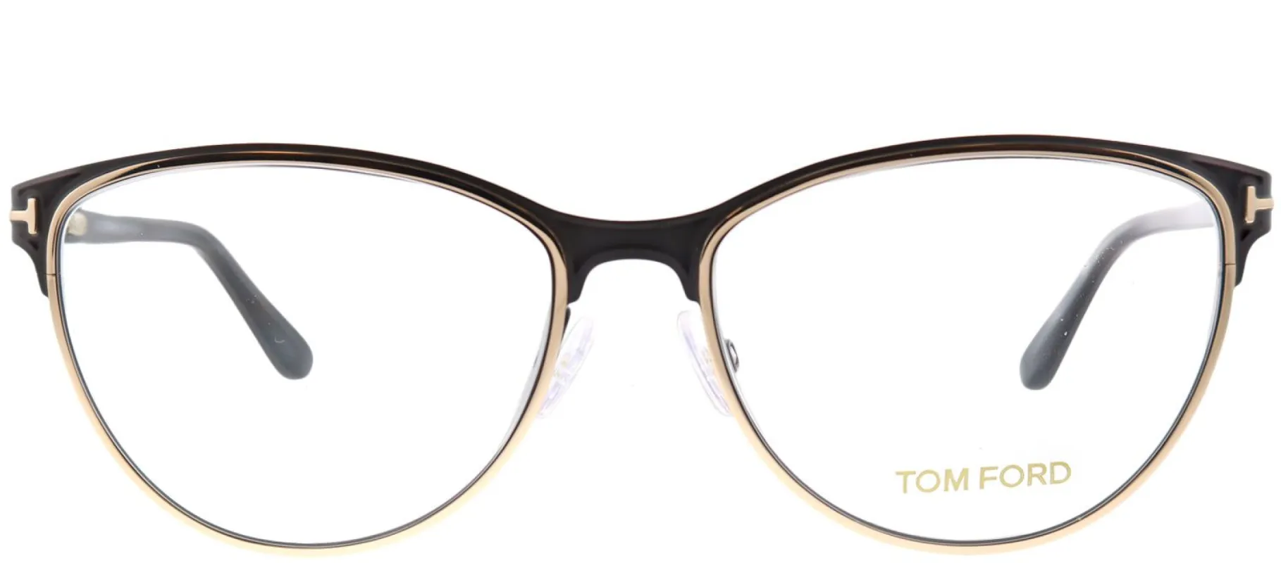 Tom Ford FT 5420 049 Cat-Eye Metal Brown Eyeglasses with Demo Lens sold by Gaffos