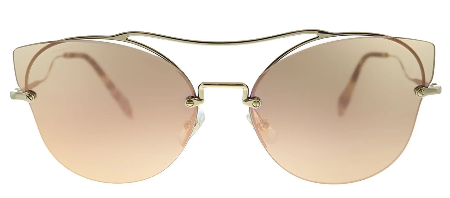 Miu Miu MU 52SS ZVN6S0 Butterfly Metal Gold Sunglasses with Brown Mirror Lens sold by Gaffos