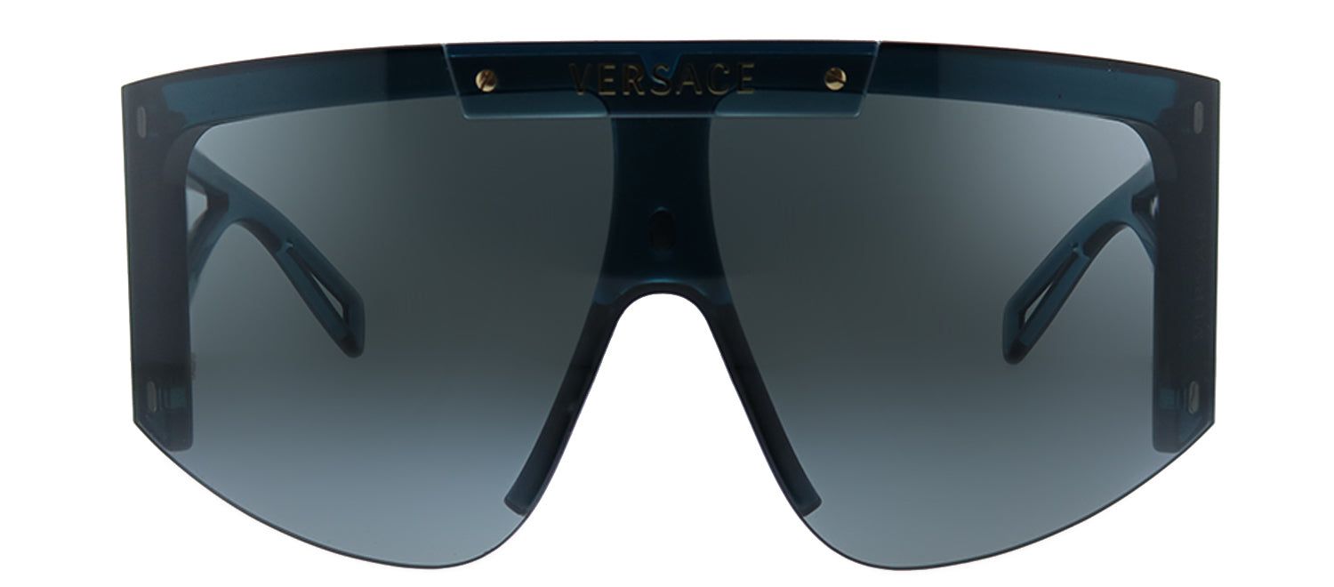 Versace VE 4393 53351W Shield Plastic Blue Sunglasses with Grey Lens sold by Gaffos