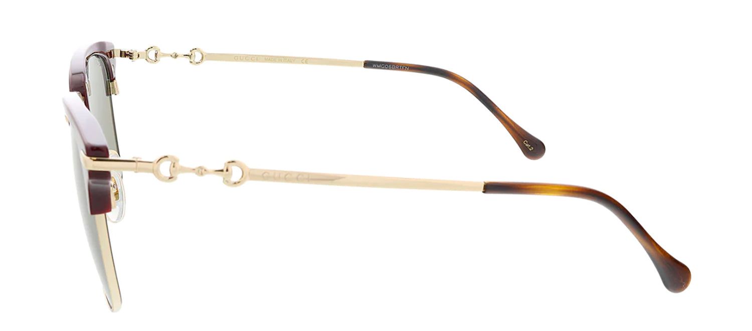Gucci GG 0918S Rectangle Acetate Burgundy Sunglasses with Green Lens sold by Gaffos product image thumbnail 2