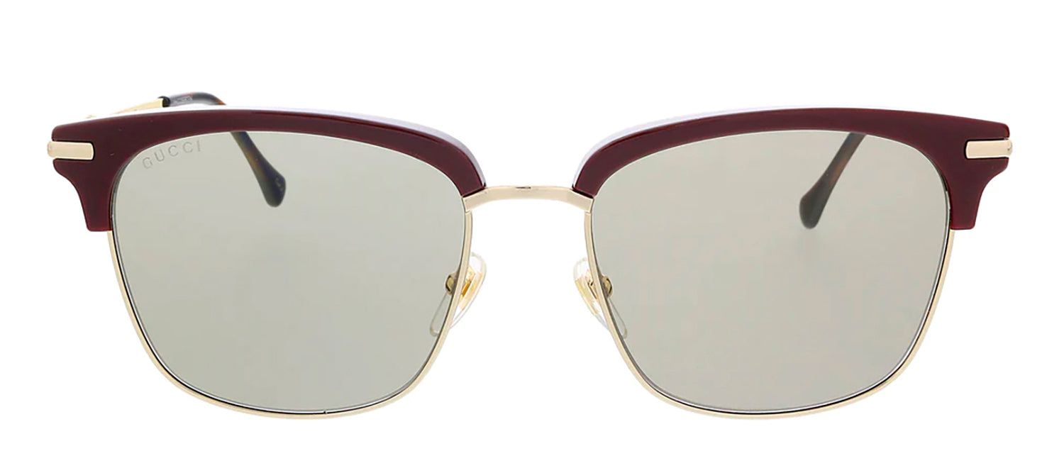 Gucci GG 0918S Rectangle Acetate Burgundy Sunglasses with Green Lens sold by Gaffos