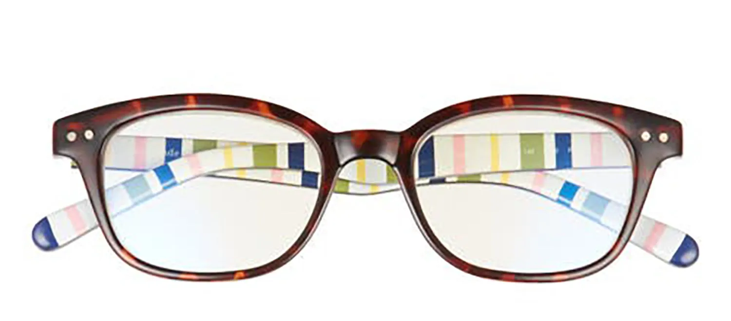Kate Spade KS Rebecca2 8XS Rectangle Plastic Havana Reading Glasses with Clear Blue Block Lens sold by Gaffos
