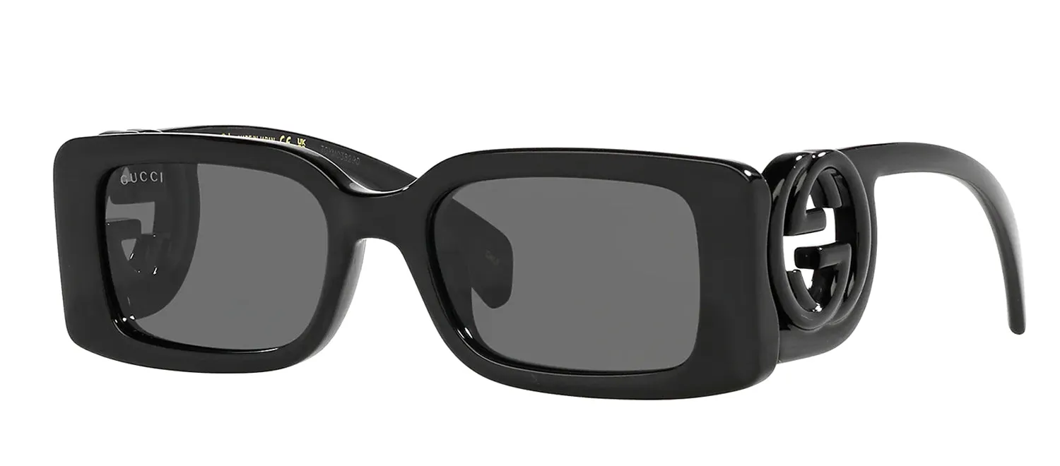 Gucci GG LOGO GG 1325S 001 Rectangle Plastic Black Sunglasses with Grey Lens sold by Gaffos product image thumbnail 2