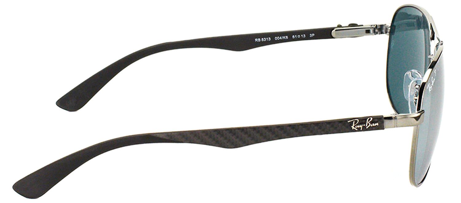 Ray-Ban RB 8313 004/K6 Aviator Metal Ruthenium/ Gunmetal Sunglasses with Silver Polarized Lens sold by Gaffos product image thumbnail 3