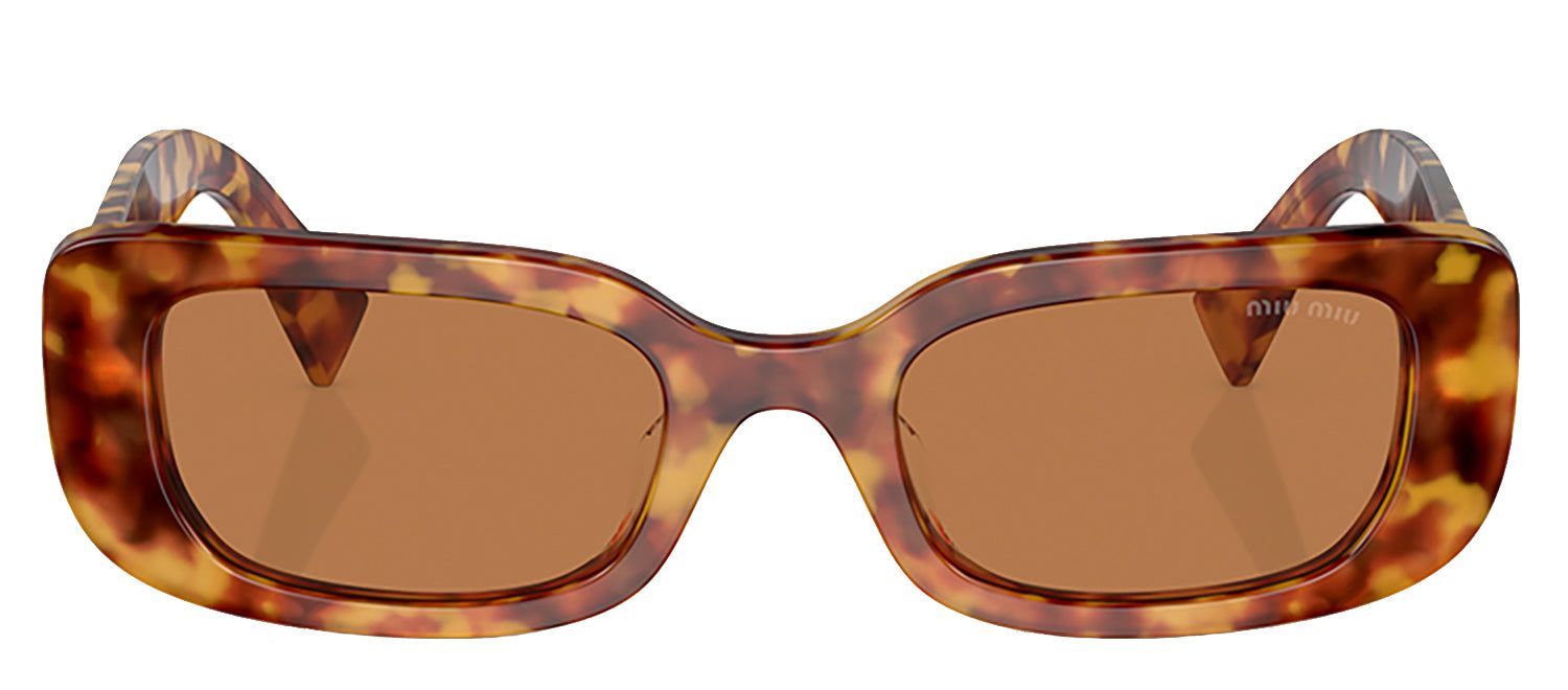Miu Miu MU 08YS 4BW2Z1 Rectangle Plastic Havana Sunglasses with Brown Anti-Reflective Lens sold by Gaffos