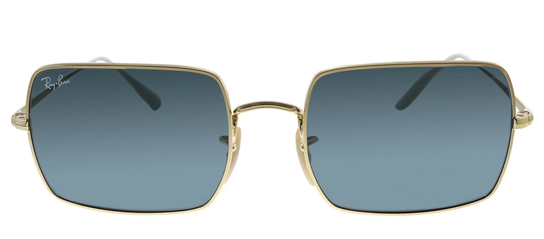Ray-Ban RB 1969 9201R5 Rectangle Metal Gold Sunglasses with Blue Crystal Lens sold by Gaffos