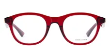 Bottega Veneta BV 1130O 003 Round Plastic Burgundy Eyeglasses with Logo Stamped Demo Lenses sold by Gaffos