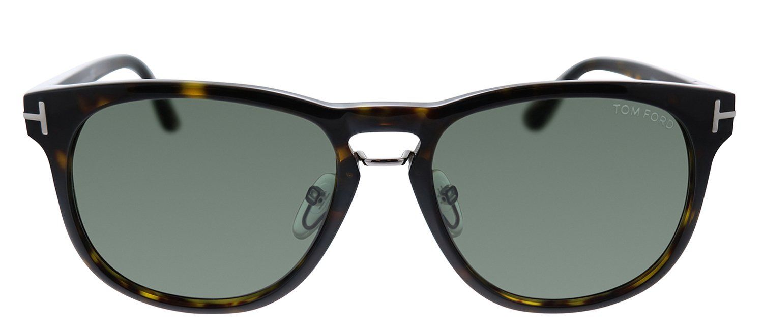Tom Ford FT 0346 56N Square Plastic Havana Sunglasses with Green Lens sold by Gaffos