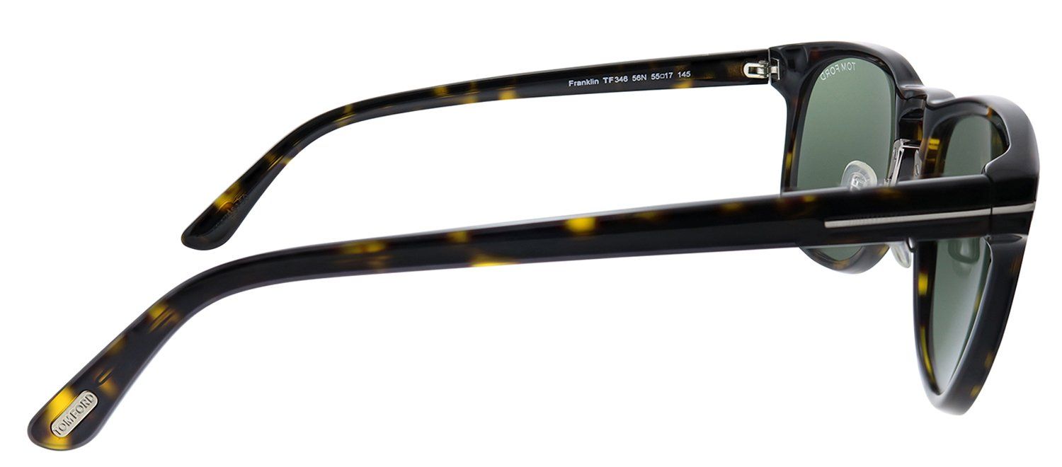 Tom Ford FT 0346 56N Square Plastic Havana Sunglasses with Green Lens sold by Gaffos product image thumbnail 3