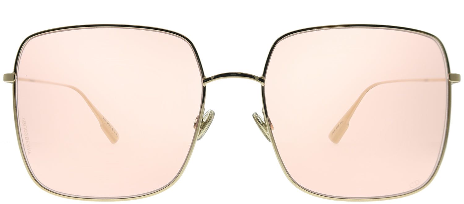 Dior CD Stellaire1 J5G JW Square Metal Gold Sunglasses with Pink Lens sold by Gaffos