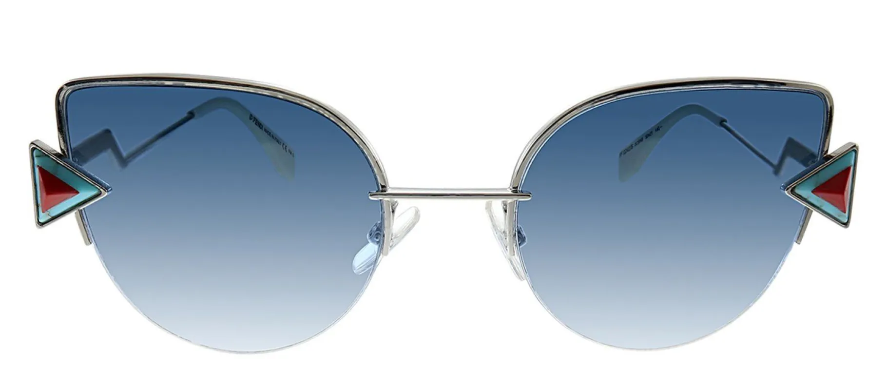 Fendi FF 0242 SCB NE Cat-Eye Metal Silver Sunglasses with Blue Lens sold by Gaffos