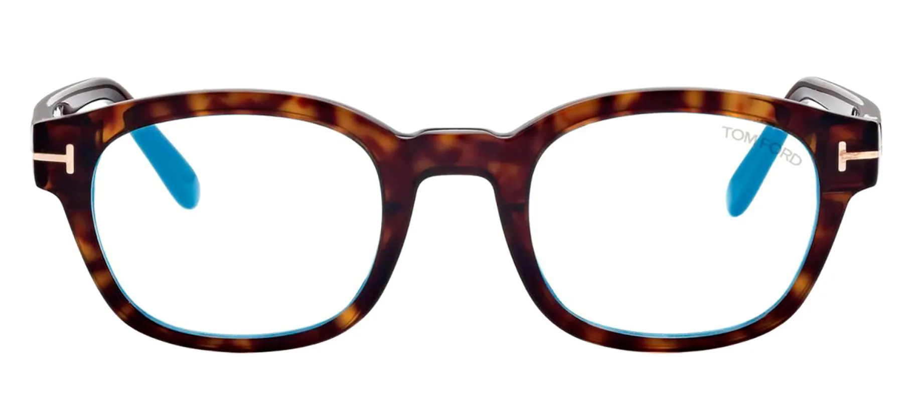 Tom Ford FT 5808-B/V 052 Square Plastic Havana Eyeglasses with Logo Stamped Demo Lenses sold by Gaffos