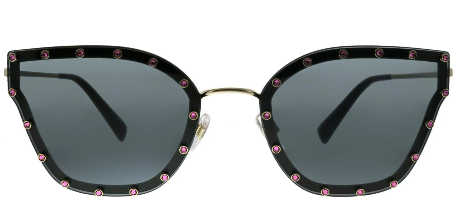 Valentino VA 2028 300387 Butterfly Metal Gold Sunglasses with Grey Lens sold by Gaffos