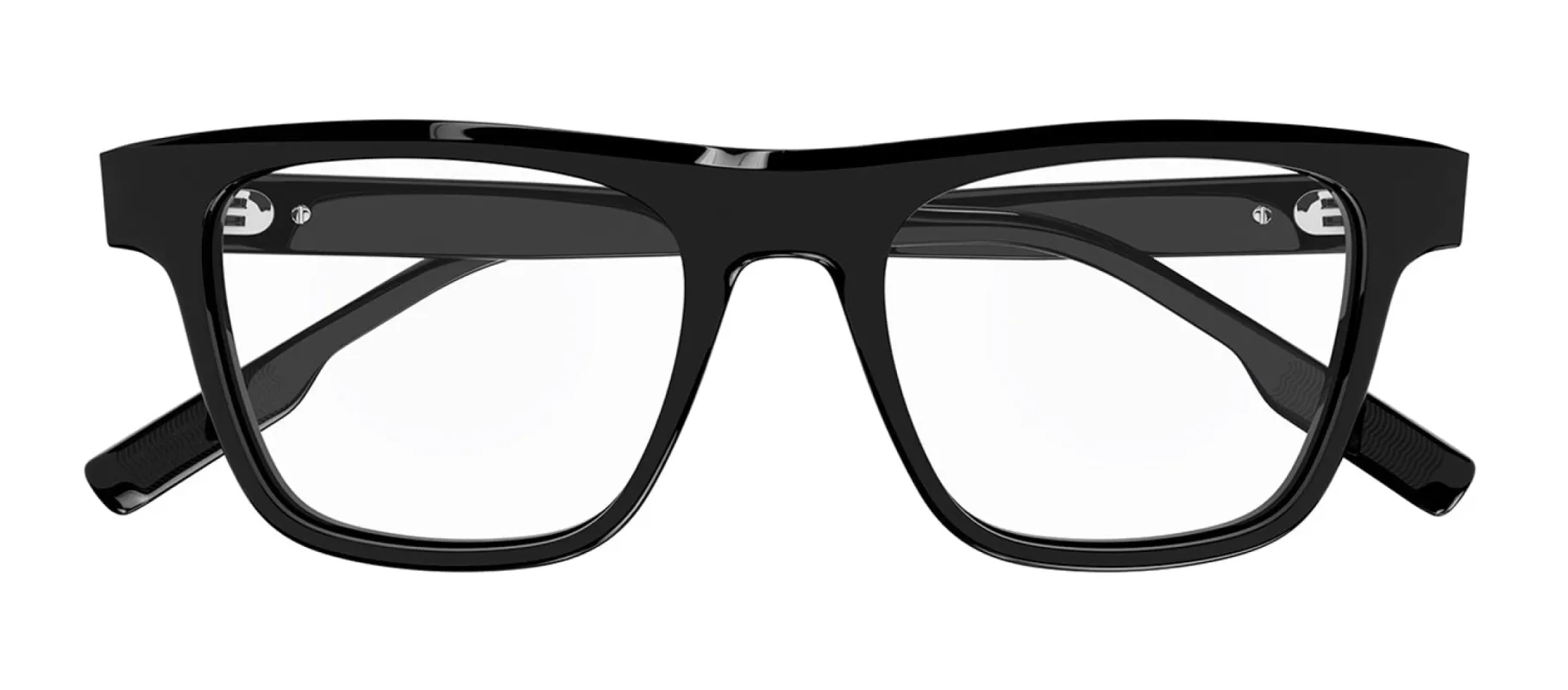 Montblanc MILLENNIALS MB 0203O 004 Rectangle Plastic Black Eyeglasses with Logo Stamped Demo Lenses made by Gaffos