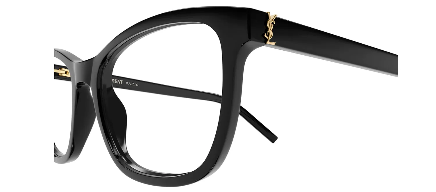 Saint Laurent MONOGRAM SL M121O 001 Square Plastic Black Eyeglasses with Logo Stamped Demo Lenses sold by Gaffos product image thumbnail 3