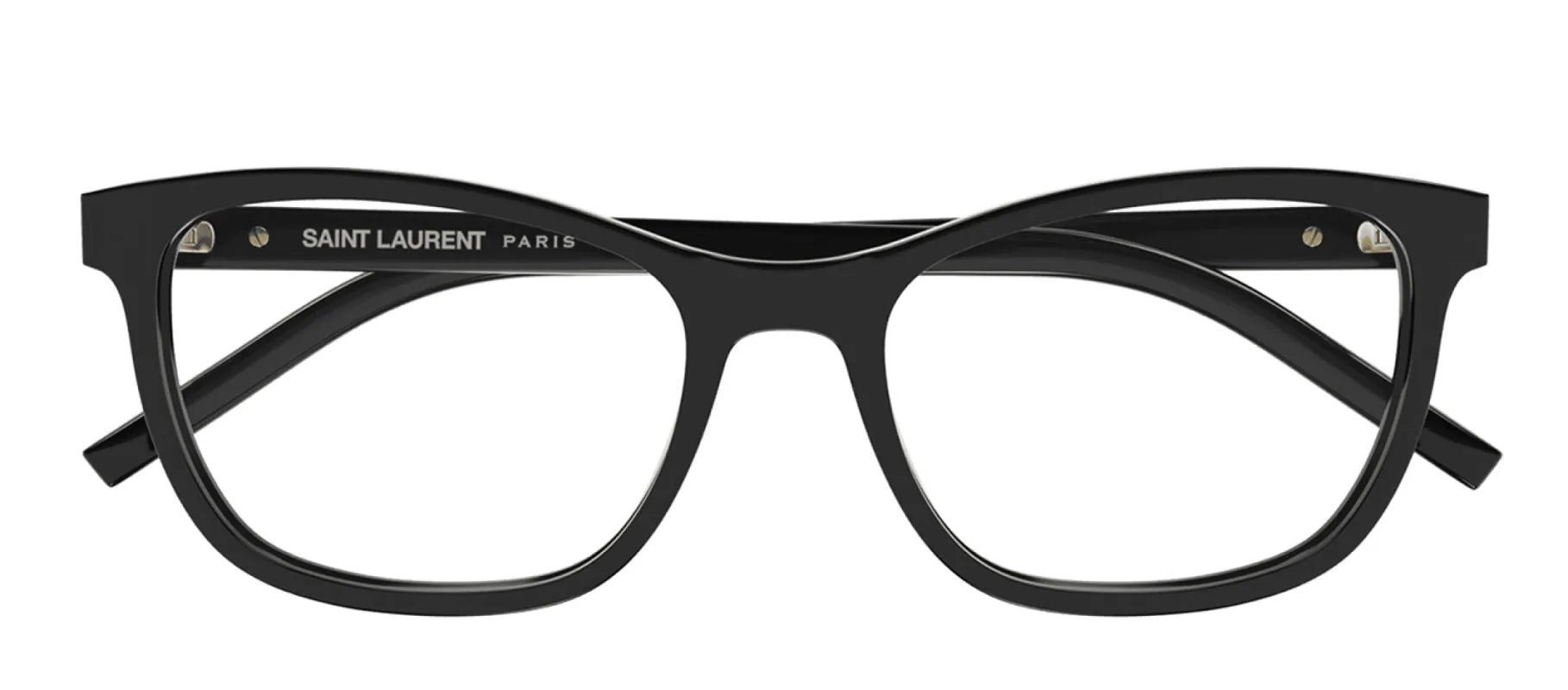 Saint Laurent MONOGRAM SL M121O 001 Square Plastic Black Eyeglasses with Logo Stamped Demo Lenses sold by Gaffos