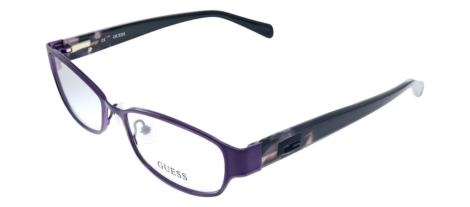 Guess GU 2412 Pur Rectangle Metal Purple Eyeglasses with Logo Stamped Demo Lenses sold by Gaffos product image thumbnail 2