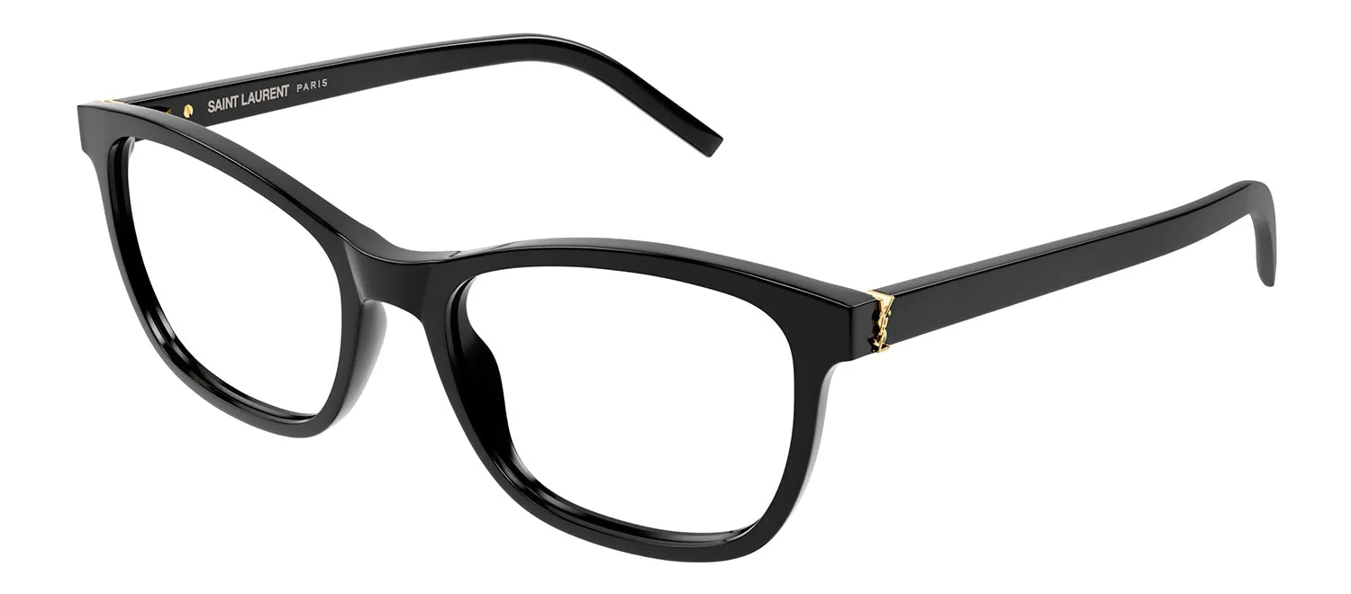 Saint Laurent MONOGRAM SL M121O 001 Square Plastic Black Eyeglasses with Logo Stamped Demo Lenses sold by Gaffos product image thumbnail 2