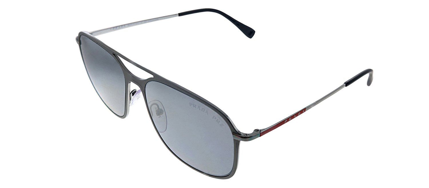 Prada Linea Rossa PS 53TS 7CQ2F2 Rectangle Metal Brown Sunglasses with SIlver Polarized Lens sold by Gaffos product image thumbnail 2