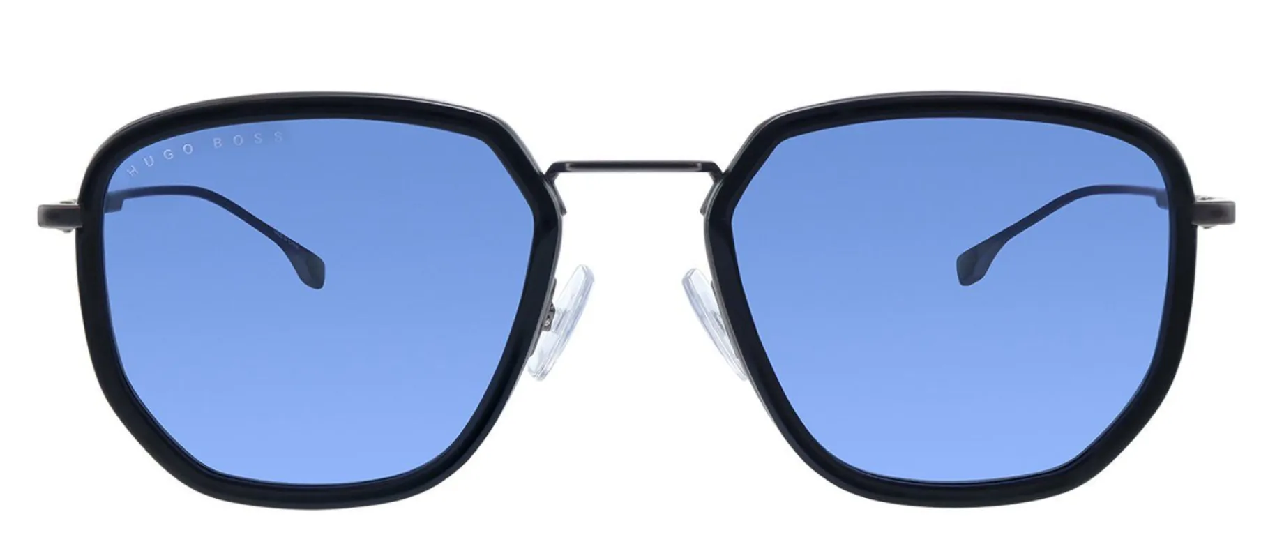 Hugo Boss BOSS 1029/F/S 807 Rectangle Metal Black Sunglasses with Blue Avio Lens made by Gaffos
