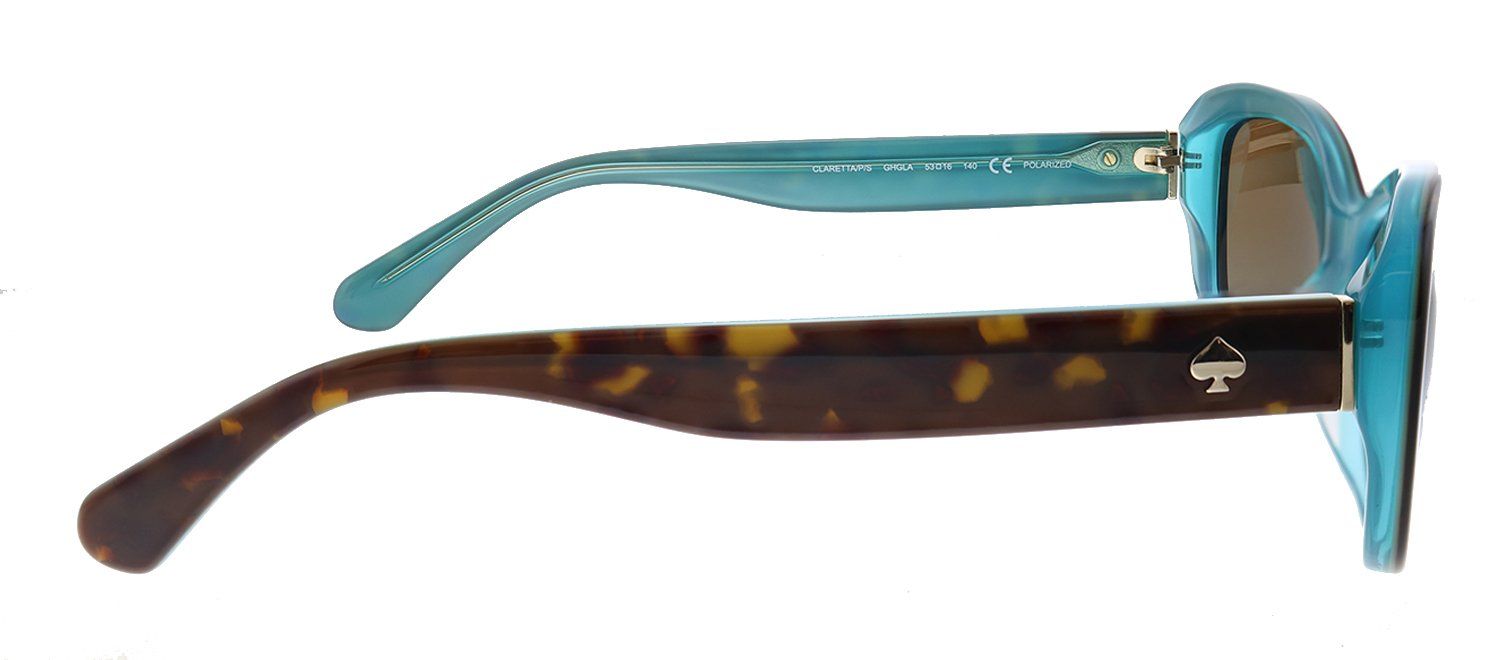 Kate Spade KS Claretta/P/S GHG Rectangle Plastic Havana Aqua Sunglasses with Brown Gradient Polarized Lens sold by Gaffos product image thumbnail 3