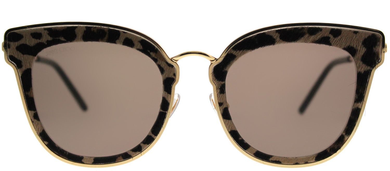 Jimmy Choo JC Nile XMG 2M Cat-Eye Metal Gold Sunglasses with Brown Lens sold by Gaffos