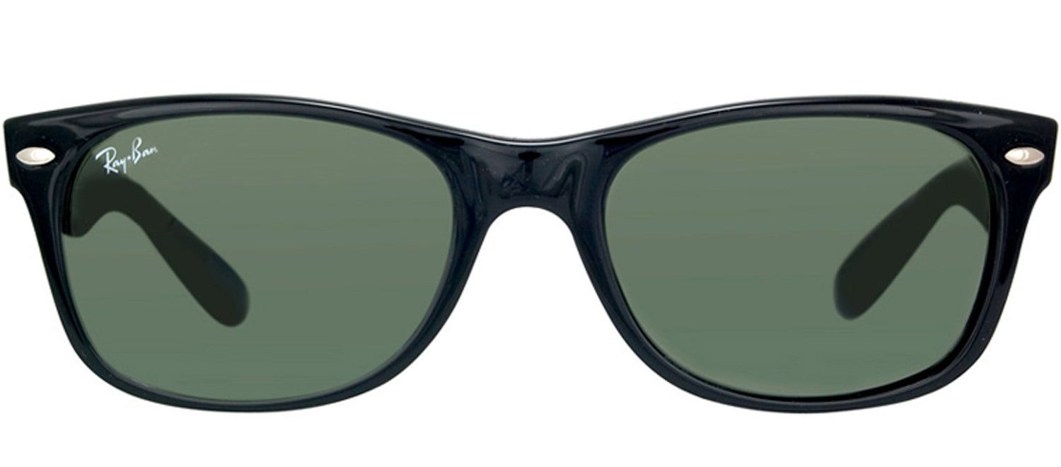Ray-Ban RB 2132 901 Wayfarer Plastic Black Sunglasses with Crystal Green Lens sold by Gaffos