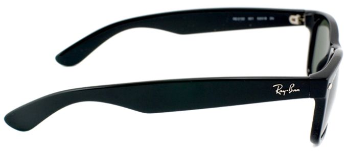 Ray-Ban RB 2132 901 Wayfarer Plastic Black Sunglasses with Crystal Green Lens sold by Gaffos