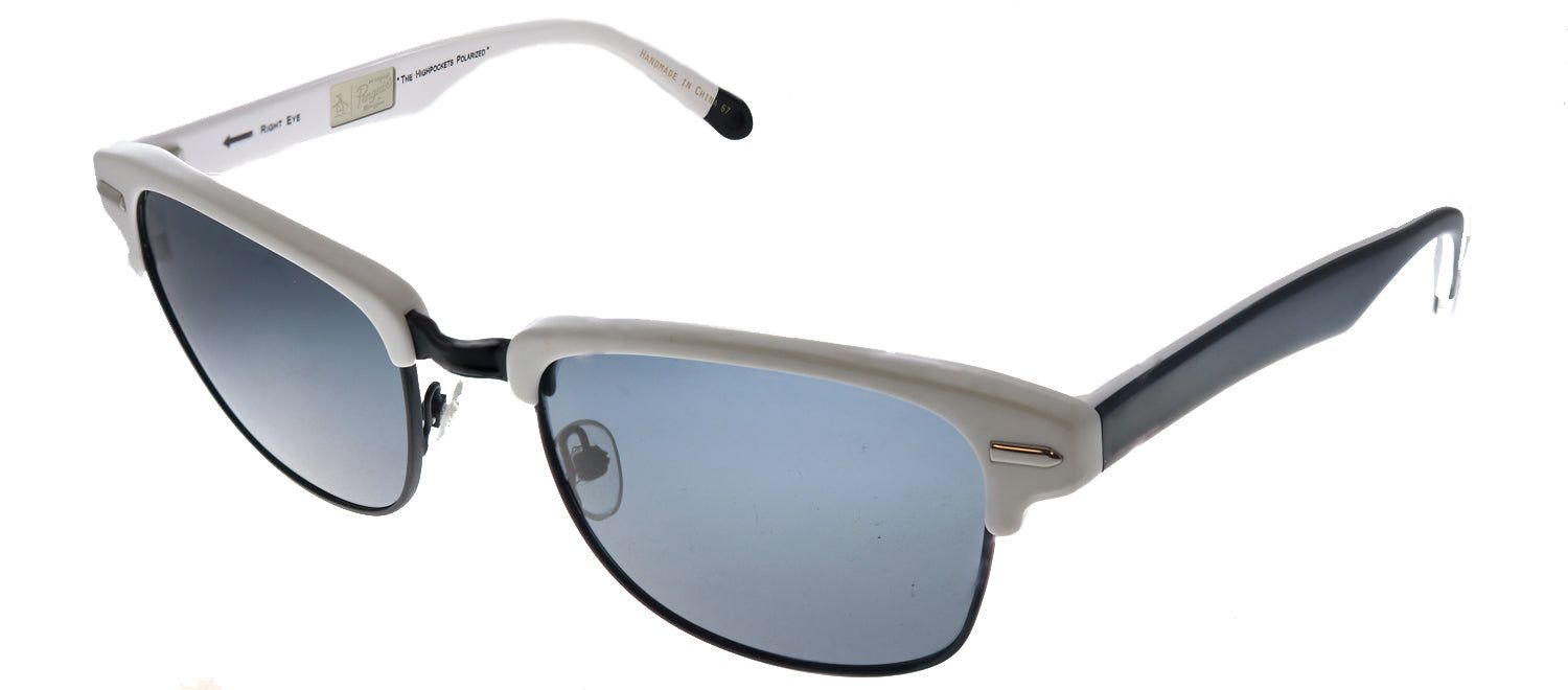 Original Penguin PE Highpockets P WH Square Plastic Ivory/ White Sunglasses with Black Polarized Lens sold by Gaffos product image thumbnail 2