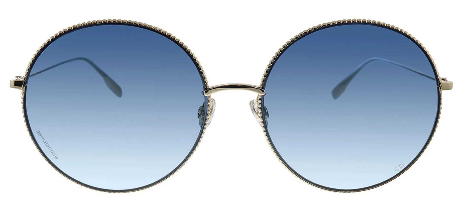 Dior CD DIORSOCIETY2F J5G Round Metal Gold Sunglasses with Blue Gradient Lens sold by Gaffos
