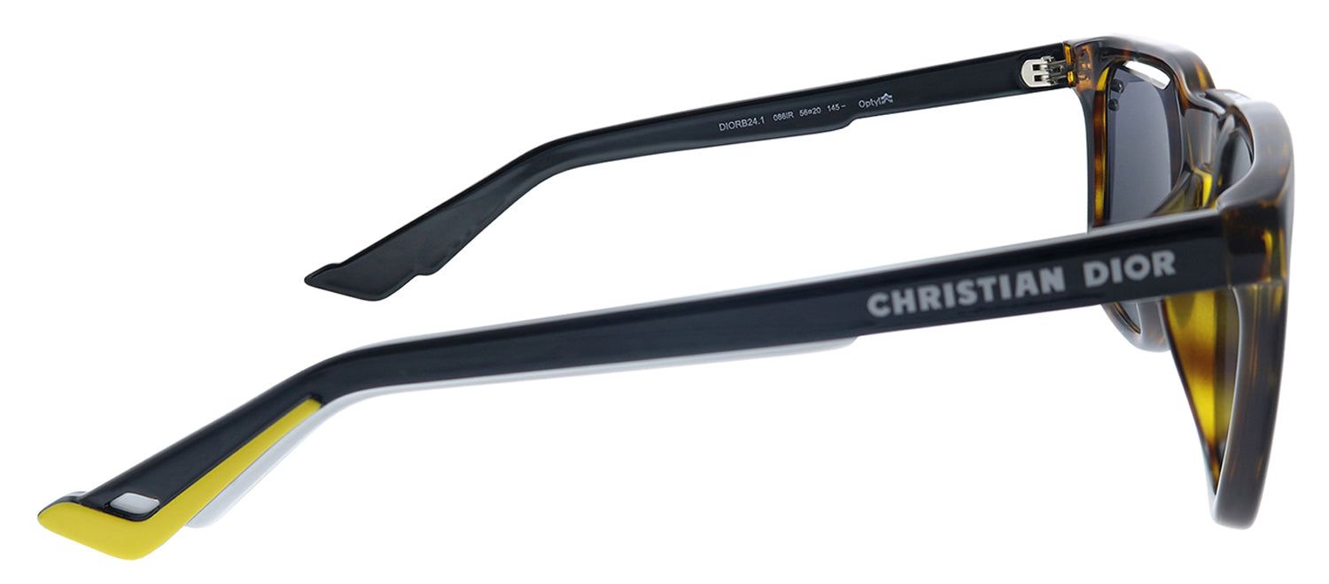 Dior CD DIORB24.1 086 Square Plastic Havana Sunglasses with Grey Lens sold by Gaffos product image thumbnail 3