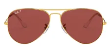 Ray-Ban RB 3025 9196AF Aviator Metal Gold Sunglasses with Violet Gradient Lens sold by Gaffos