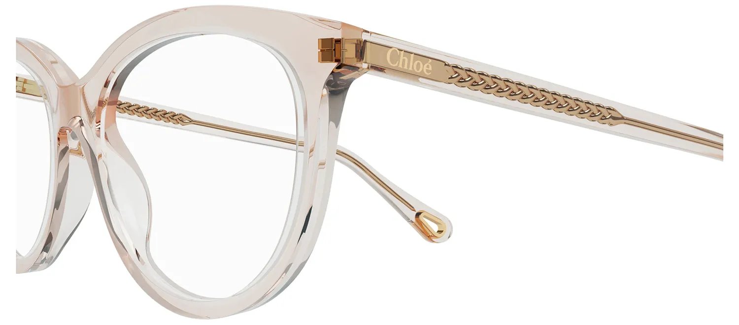 Chloe CH 0117O 003 Cat-Eye Plastic Pink Eyeglasses with Logo Stamped Demo Lenses sold by Gaffos product image thumbnail 3
