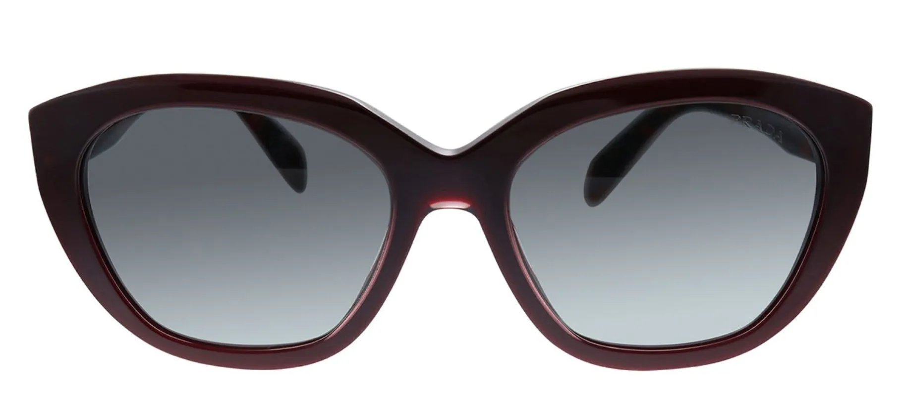 Prada PR 16XS UAN3M1 Geometric Plastic Burgundy Sunglasses with Grey Gradient Lens sold by Gaffos