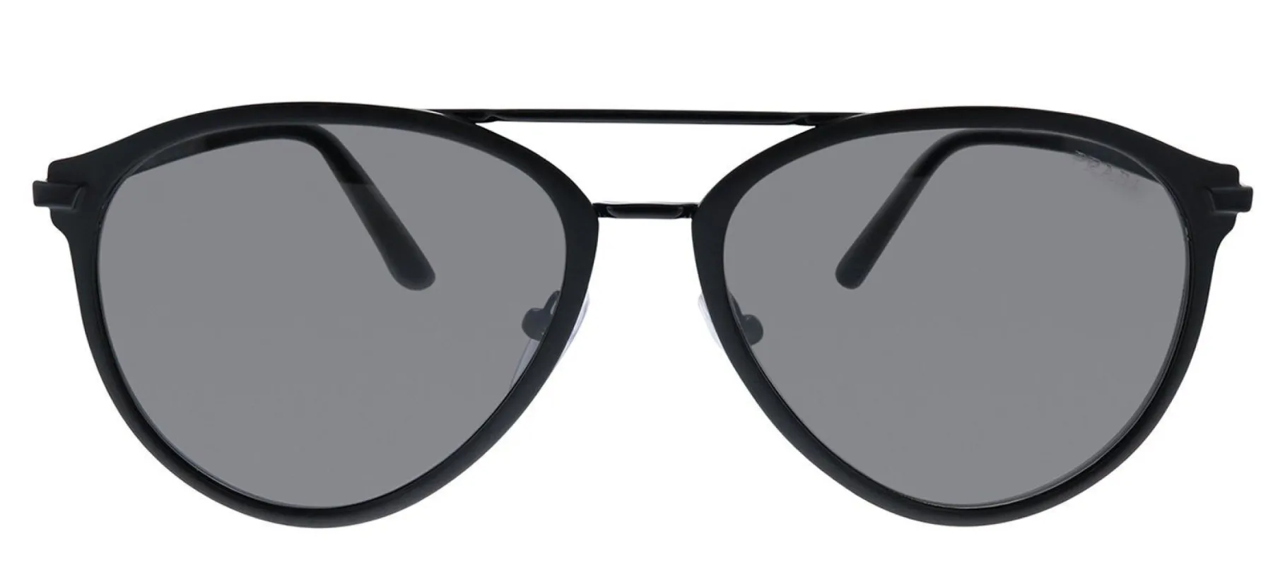 Prada PR 51WS 07F731 Pilot Plastic Black Sunglasses with Grey Lens made by Gaffos