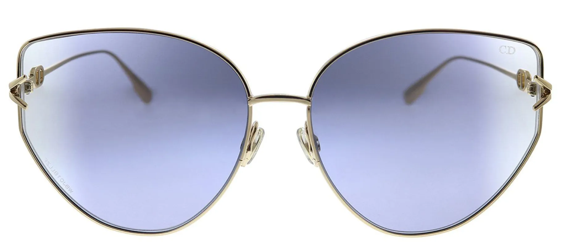 Dior CD DIORGIPSY 000 Cat-Eye Metal Gold Sunglasses with Purple Lens sold by Gaffos