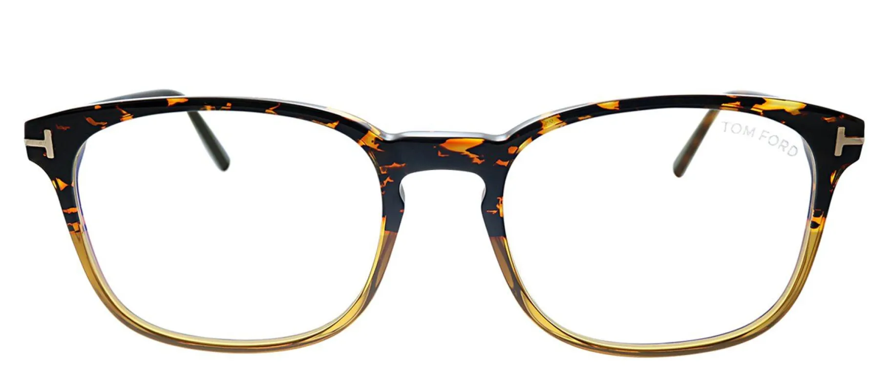 Tom Ford Blue Block FT 5605-B 056 Square Plastic Havana Eyeglasses with Demo Lens sold by Gaffos
