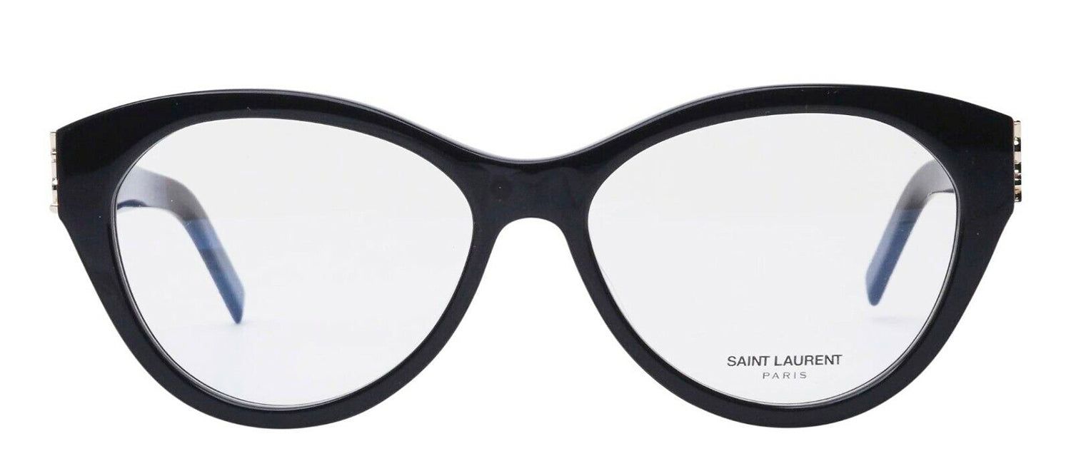 Saint Laurent SL M96O 1 Cat-Eye Plastic Black Eyeglasses with Logo Stamped Demo Lenses sold by Gaffos