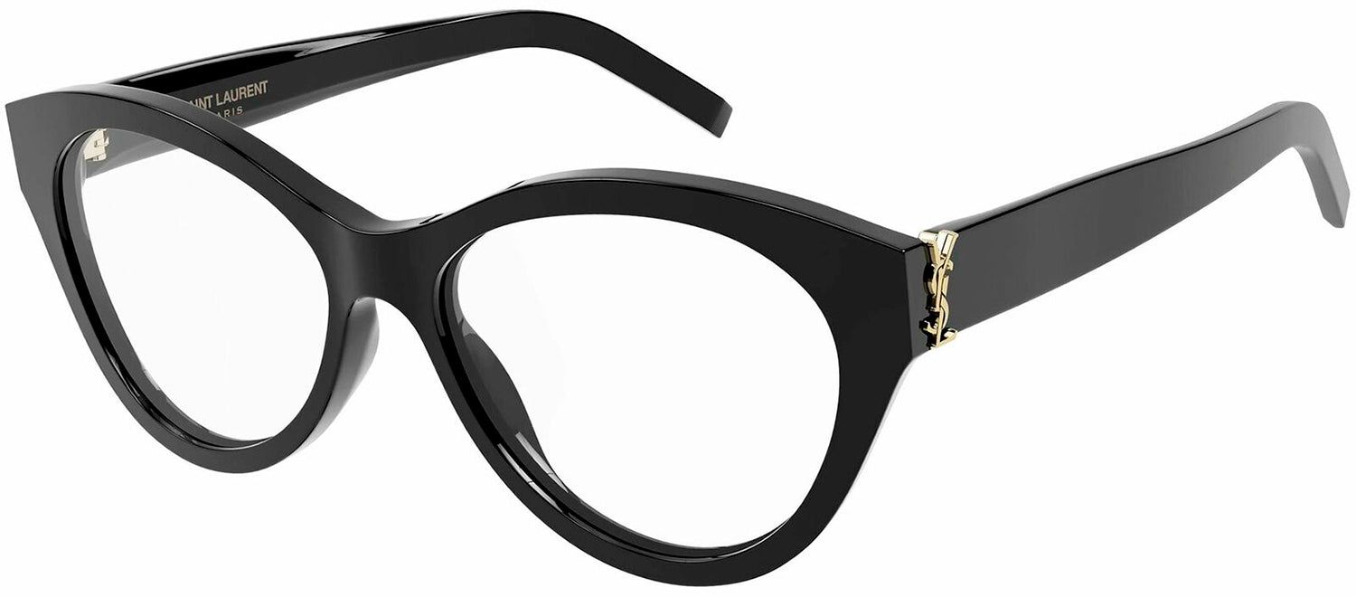Saint Laurent SL M96O 1 Cat-Eye Plastic Black Eyeglasses with Logo Stamped Demo Lenses sold by Gaffos product image thumbnail 2