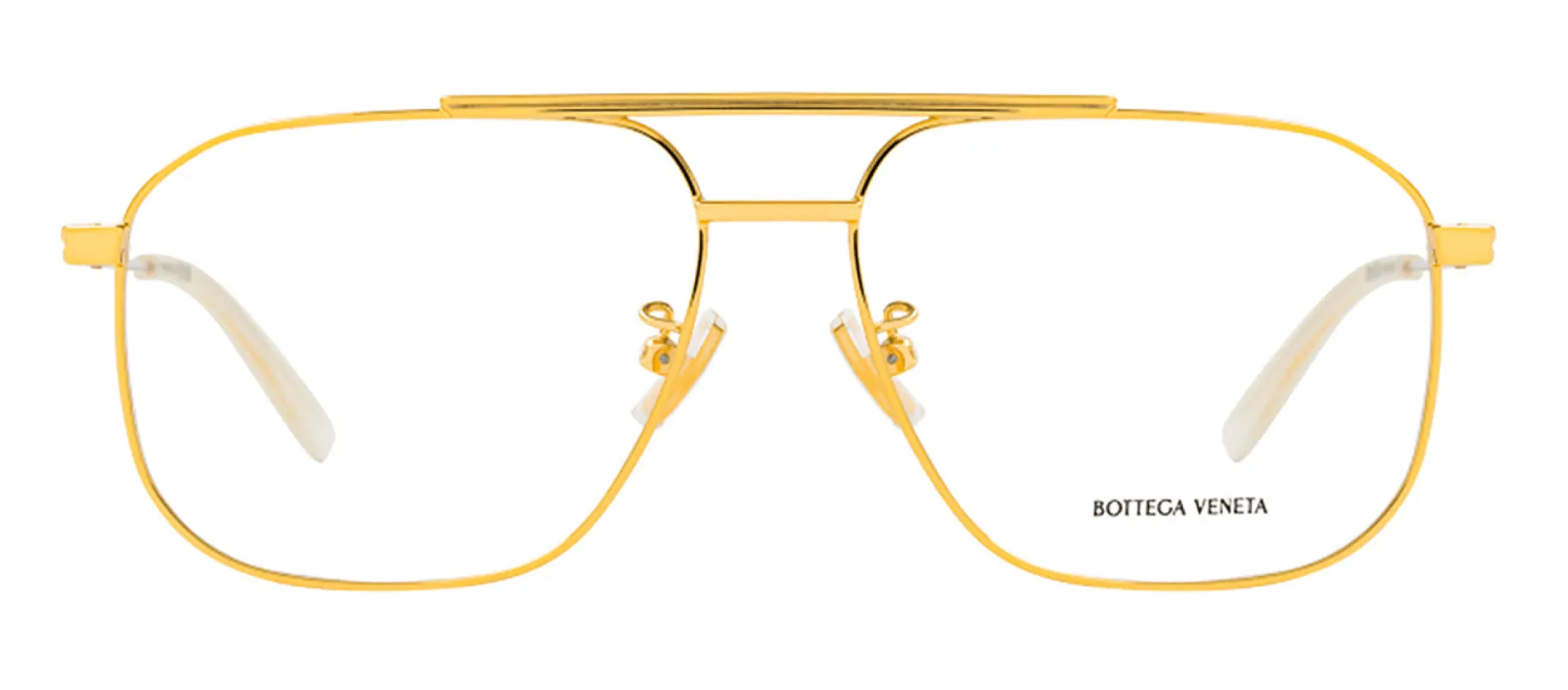 Bottega Veneta BV 1159O 002 Aviator Metal Gold Eyeglasses with Logo Stamped Demo Lenses sold by Gaffos