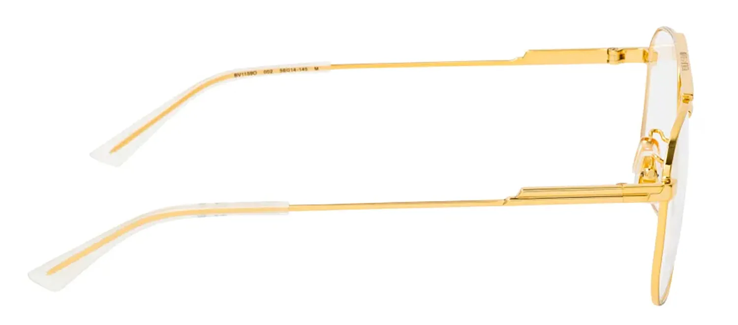 Bottega Veneta BV 1159O 002 Aviator Metal Gold Eyeglasses with Logo Stamped Demo Lenses sold by Gaffos product image thumbnail 3