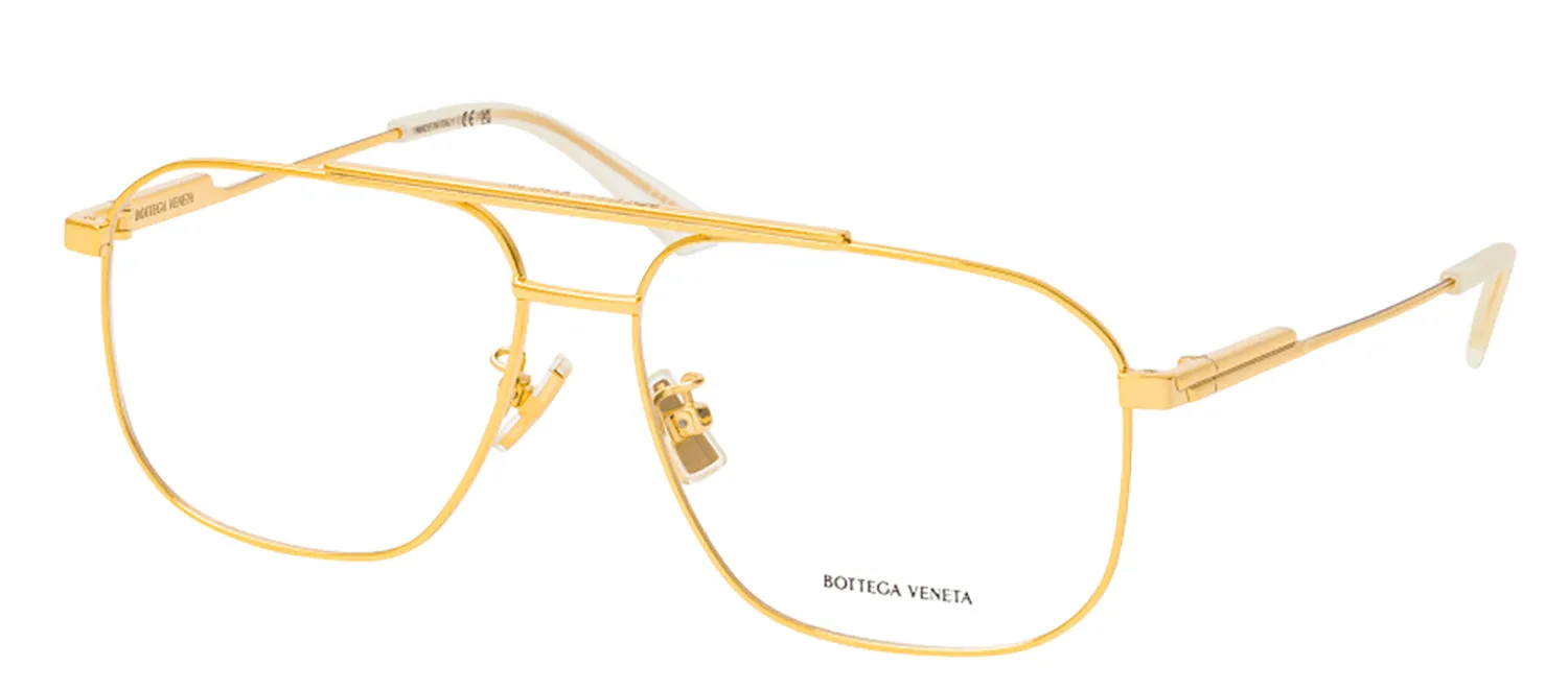 Bottega Veneta BV 1159O 002 Aviator Metal Gold Eyeglasses with Logo Stamped Demo Lenses sold by Gaffos product image thumbnail 2