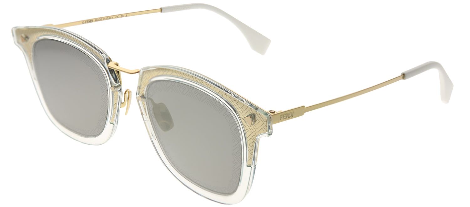 Fendi FF M0045 J5G UE Square Metal Gold Sunglasses with Grey Mirror Fendi Logo Lens sold by Gaffos product image thumbnail 2