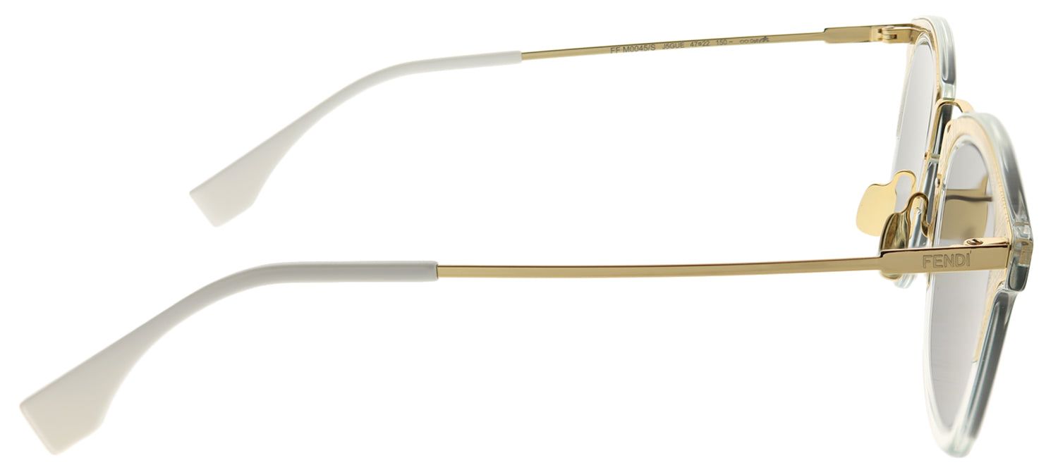 Fendi FF M0045 J5G UE Square Metal Gold Sunglasses with Grey Mirror Fendi Logo Lens sold by Gaffos product image thumbnail 3