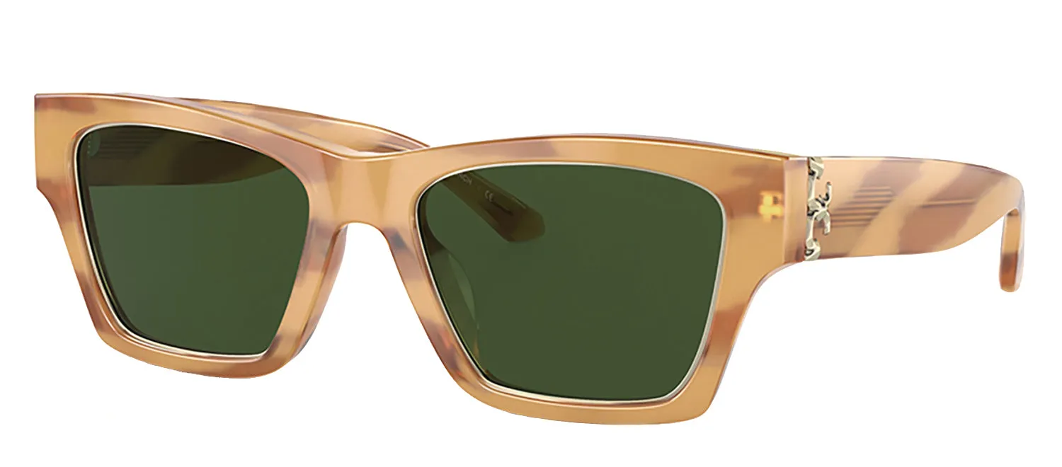 Tory Burch TY 7186U 192073 Pillow Plastic Yellow Amber Tortoise Sunglasses with Green Classic Lens sold by Gaffos product image thumbnail 2