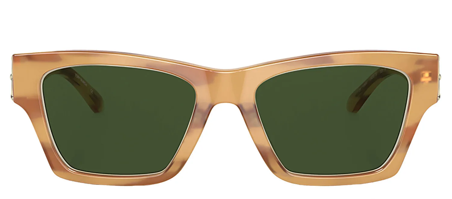 Tory Burch TY 7186U 192073 Pillow Plastic Yellow Amber Tortoise Sunglasses with Green Classic Lens sold by Gaffos
